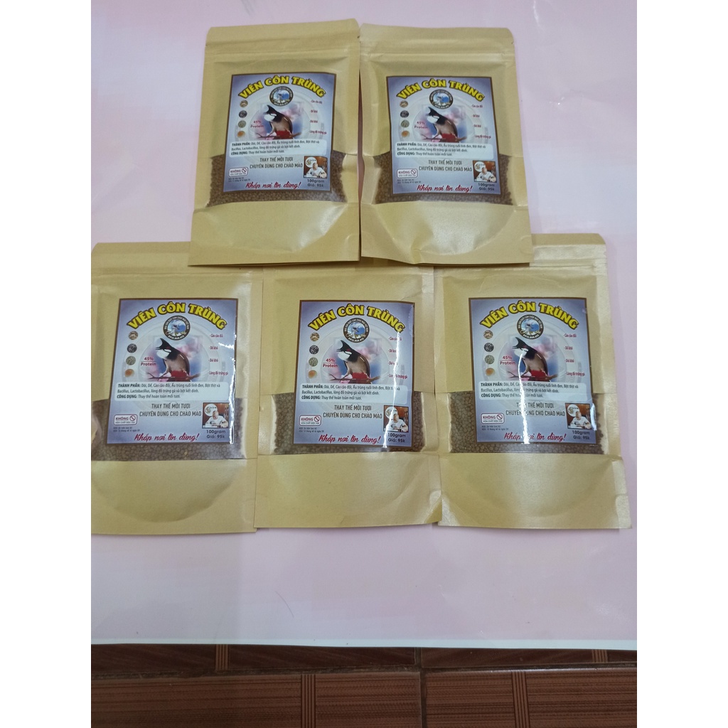 VIÊN CÔN TRÙNG CHÀO MÀO LÃO ĐẠI THAY THẾ MỒI TƯƠI LÊN LỬA CHÀO MÀO NGUYÊN CHẤT DINH DƯỠNG CA0