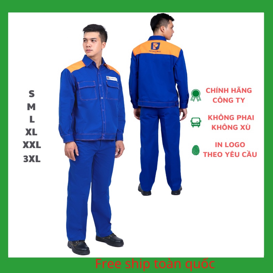 Đồng phục petrolimex quần áo petrolimex nam nữ vải 65/35 xanh phối cam tiêu chuẩn Nsafe