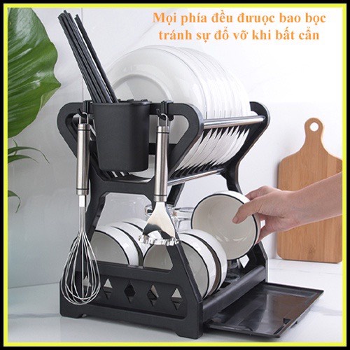 Kệ úp bát đĩa 2 tầng, Giá úp chén đĩa