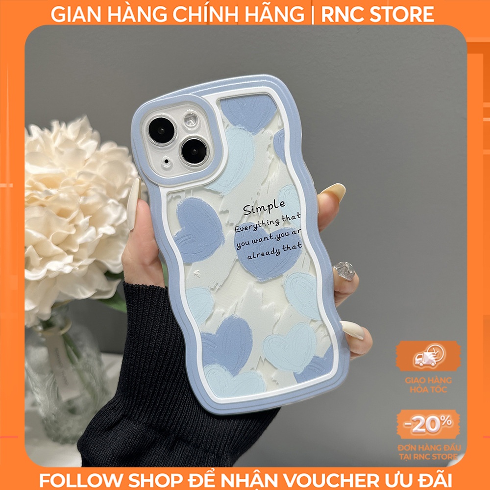 Ốp lưng Iphone XS/11 Pro/12 Pro/14 Pro Max/13/...trong cạnh gợn sóng hình Keep Simple