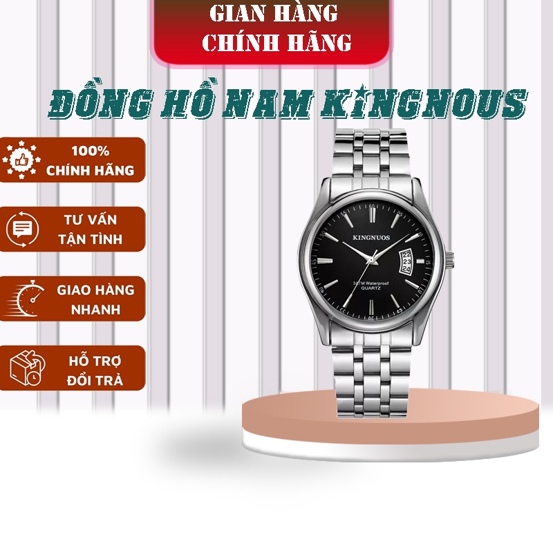 Đồng hồ nam KINGNUOS - Hiệu ứng đậm nhạt lịch lãm, Thiết kế sang trọng, (2 Lớp khóa) đầm và chắc tay