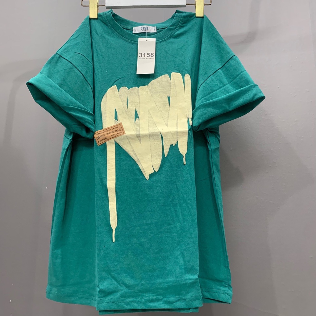 Áo Thun Phông 3158 Nam Nữ Tay Lỡ Form To Rộng in Nổi