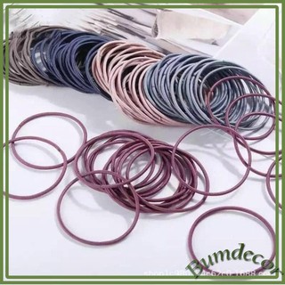 Set 100 Dây Buộc Tóc Trơn Kèm Túi Zip