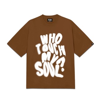Áo thun local brand unisex atee " who touch my soul " màu nâu