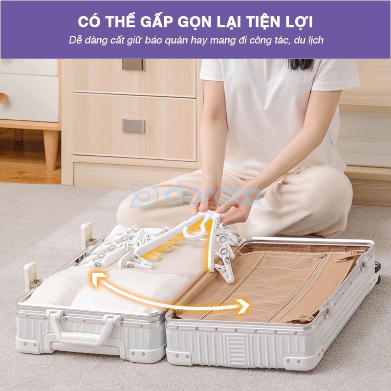 Móc kẹp mũ lưỡi trai tất vớ cao cao cấp DOROTA treo quần áo nón kết đồ lót đa năng gấp gọn AT736