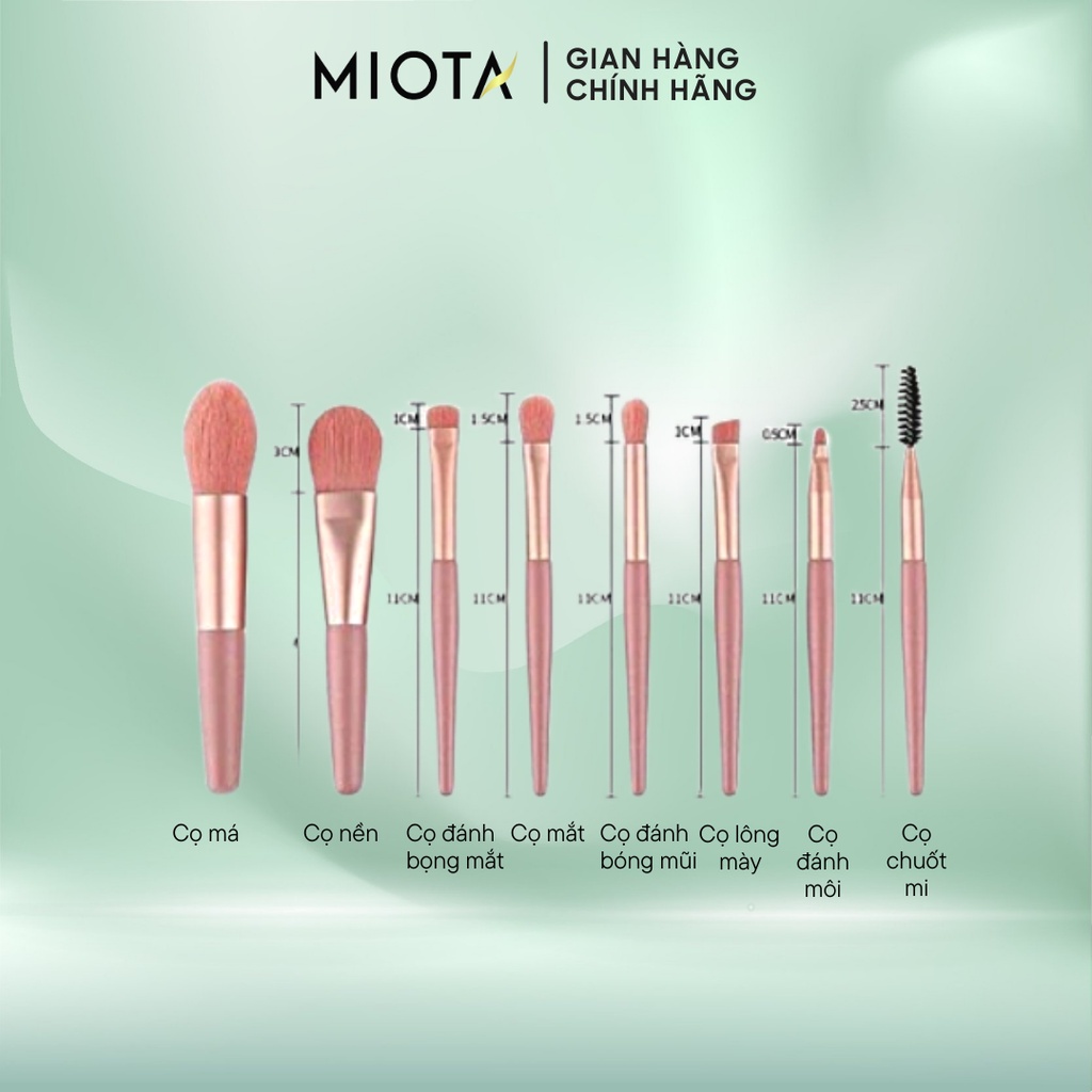 Set 8 Cọ Trang Điểm Đa Năng Miota Tiện Lợi Dễ Sử Dụng