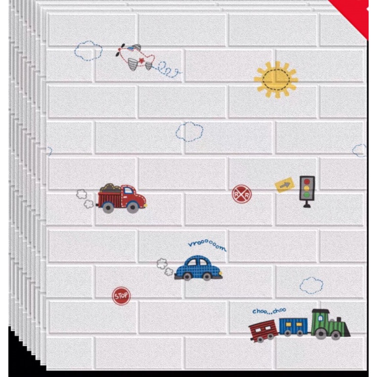 Miếng xốp dán tường giả gạch 3D khổ lớn
