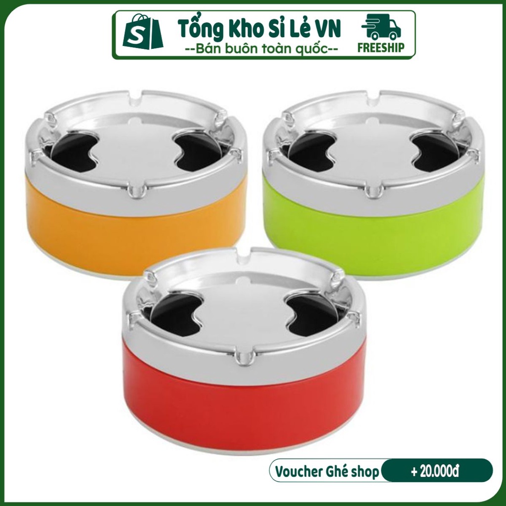 Gạt tàn thuốc Lá Thông MInh, Kay tàn thuốc lá để bàn di động có nắp đậy kín tongkhosile.vn