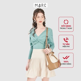 Áo thun nữ MARC FASHION cổ tim tay dài form ôm FASH050321