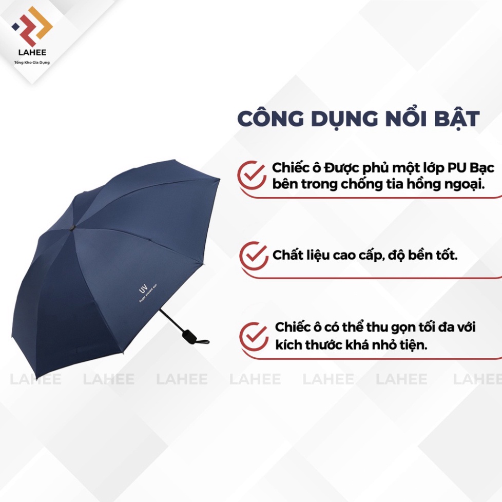 Ô gấp gọn phủ lớp chống tia UV, dù che nắng, che mưa ngoài trời cầm tay cao cấp (giao ngẫu nhiên)