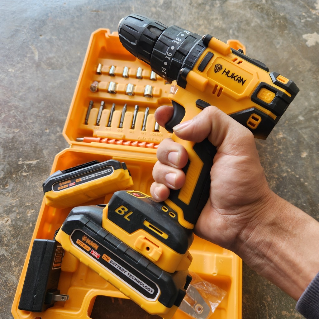 Máy khoan pin HUKAN HK-XC8 không chổi than 3 chức năng