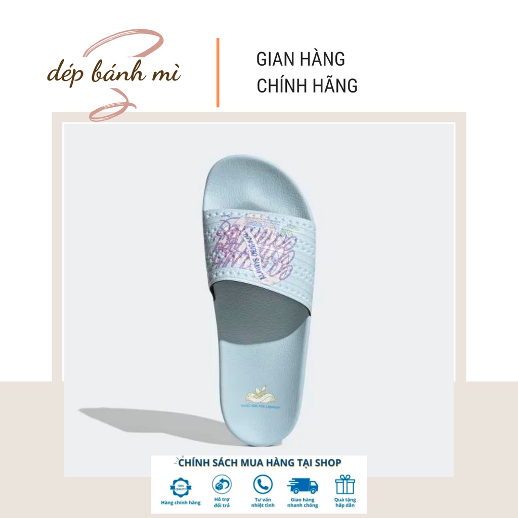 Dép bánh mì adidas màu xanh nam nữ -hr0094