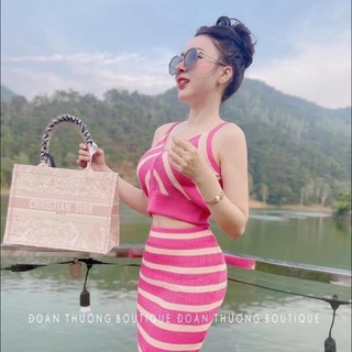 set váy len hồng qc