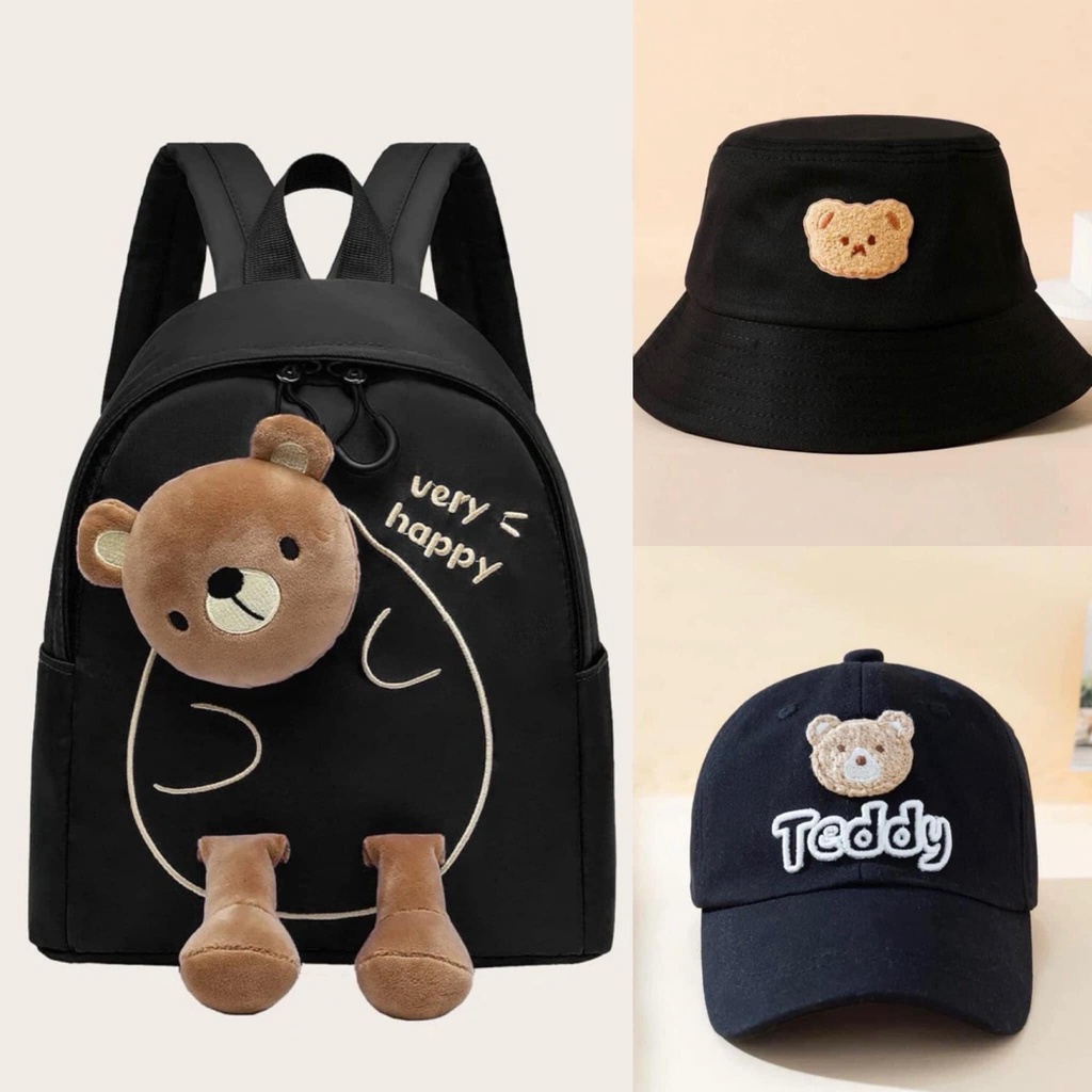 Balo cho bé mầm non mẫu giáo gấu nâu Teddy mới 2022 siêu nhẹ chống nước chống cho bé