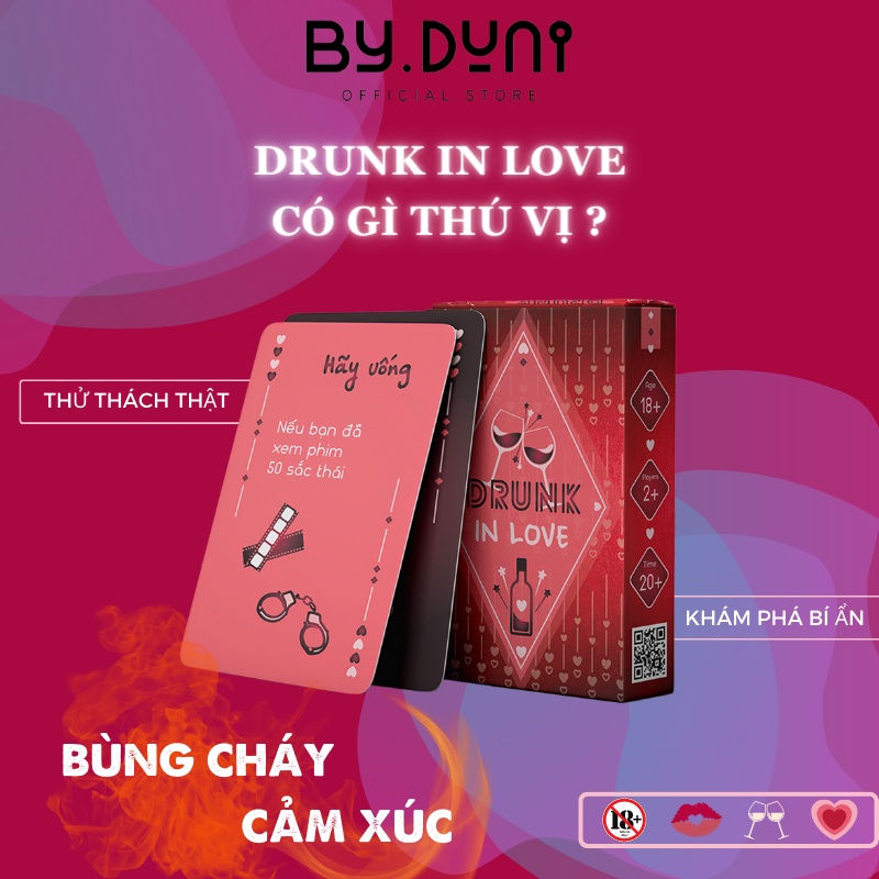 Bộ Bài Cặp Đôi DRUNK IN LOVE dành cho Couple các cặp đôi yêu nhau Thẻ Bài BoardGame 50 lá Thú Vị BY.