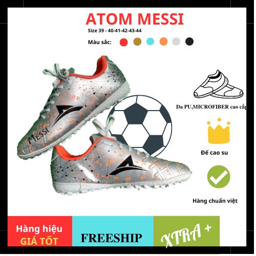 Giày Thể Thao ATOM MESSI, Size từ 39 - 44, giày đá banh nam, giày đá banh sân cỏ sân nhân tạo.