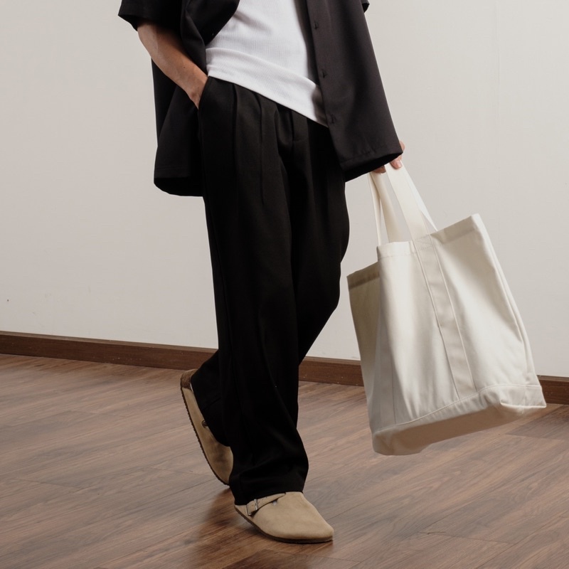 Quần Ống Suông Rộng Kaki Thun FVNXY Màu Nâu và Đen Trầm Mặc - BIG PANTS