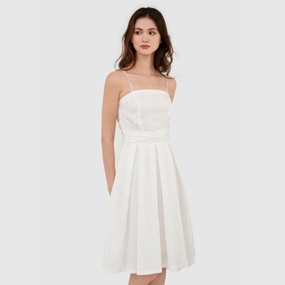 Đầm midi 2 dây xếp ly MARC FASHION FARH097220