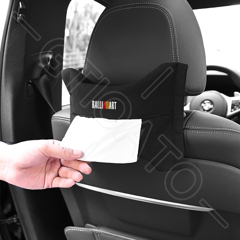 GTIOATO Cho RALLIART HộP ĐựNg GiấY ĂN Lưng Ghế Xe Hộp Đựng Khăn Giấy Ô Tô HộP ĐựNg GiấY TrêN Xe Ô Tô TúI Treo Sau Ghế Ô Tô TúI Treo Đồ Sau Ghế Ô Tô Phụ Kiện Xe Hơi Cho Mitsubishi L300 L200 Xpander Cross Outlander Attrage