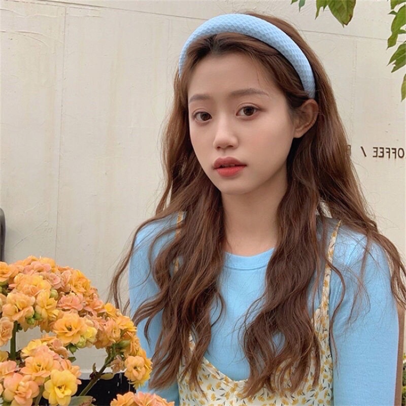 Cài tóc, băng đô thun trơn sọc màu sắc phong cách Hàn Quốc