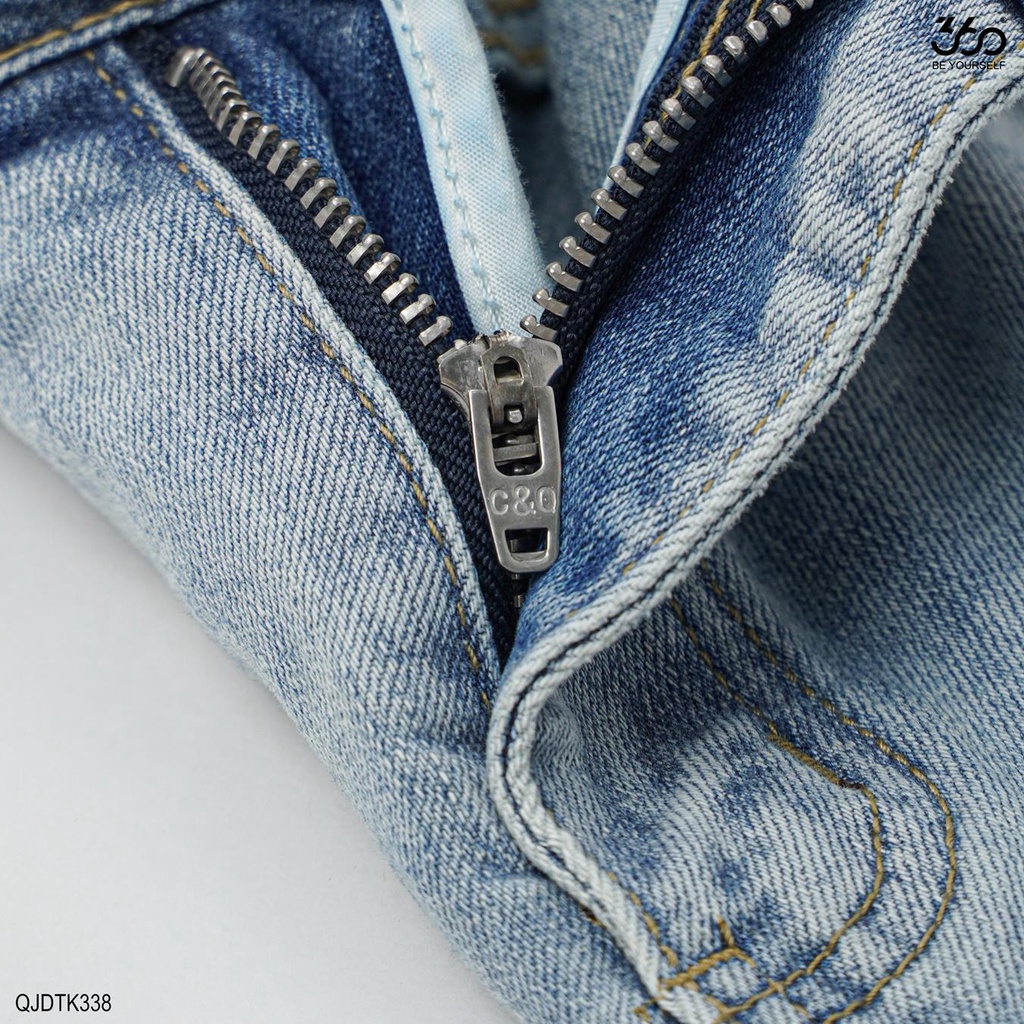 Quần jean nam rách màu xanh nhạt trẻ trung thương hiệu 360 Boutique chất liệu dày dặn - QJDTK338