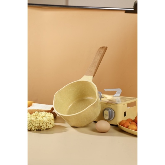 Nồi chảo đá granite cao cấp xuất Âu màu vàng