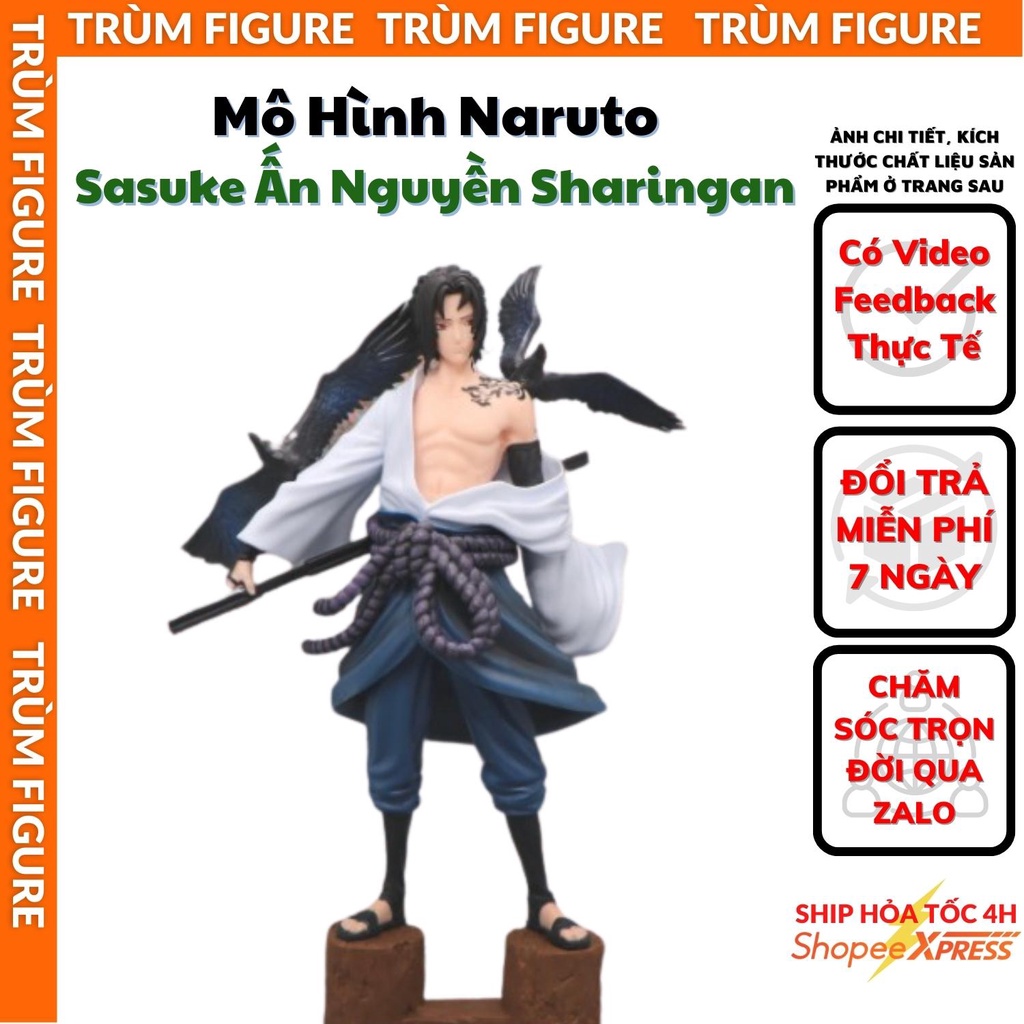 Mô Hình, Figure Sasuke Ấn Nguyền Sharingan Anime, Manga Naruto - Full Box Trùm Figure