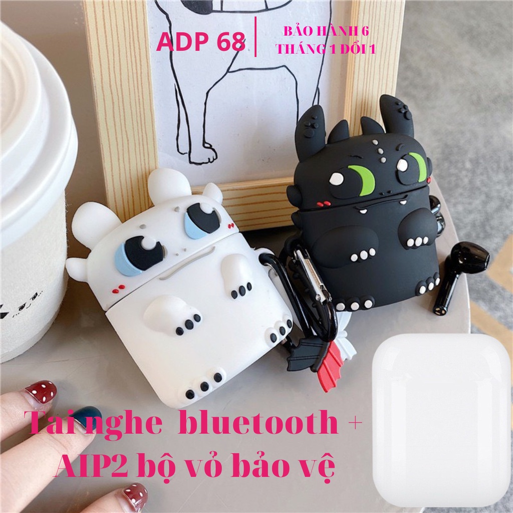 Combo Tai Nghe Bluetooth AIP2 Cao Cấp,Định Vị ,Đổi Tên,Cảm Ứng Chạm,Có Míc,Tương Thích Tất Cả Các Máy Điện Thoại