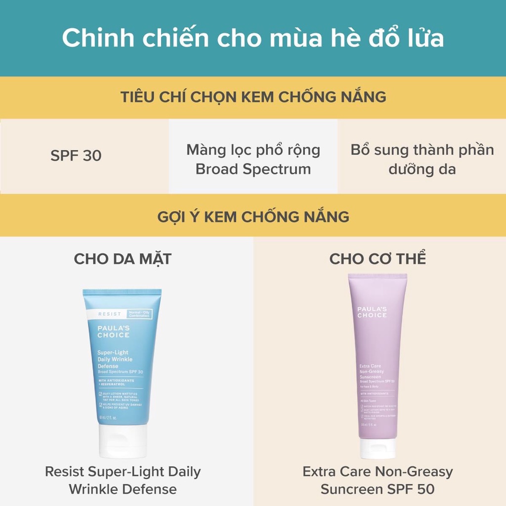 [PAULA'S CHOICE] Kem Chống Nắng Vật Lý Cho Da Dầu Lão Hóa Resist Super - Light Daily Wrinkle Defence 60ml (Mã 7760)