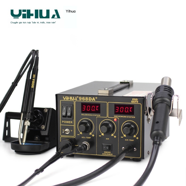 Yihua YIHUA968DA + súng hơi nóng trạm hàn 3 trong 1 màn hình hiển thị kỹ thuật số điều chỉnh nhiệt độ thông minh hút thu