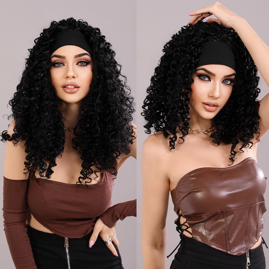Lady Afro Xoăn Dài Trung Bình Thanh Lịch Làm Đạo Cụ Chụp Ảnh Hàng Ngày