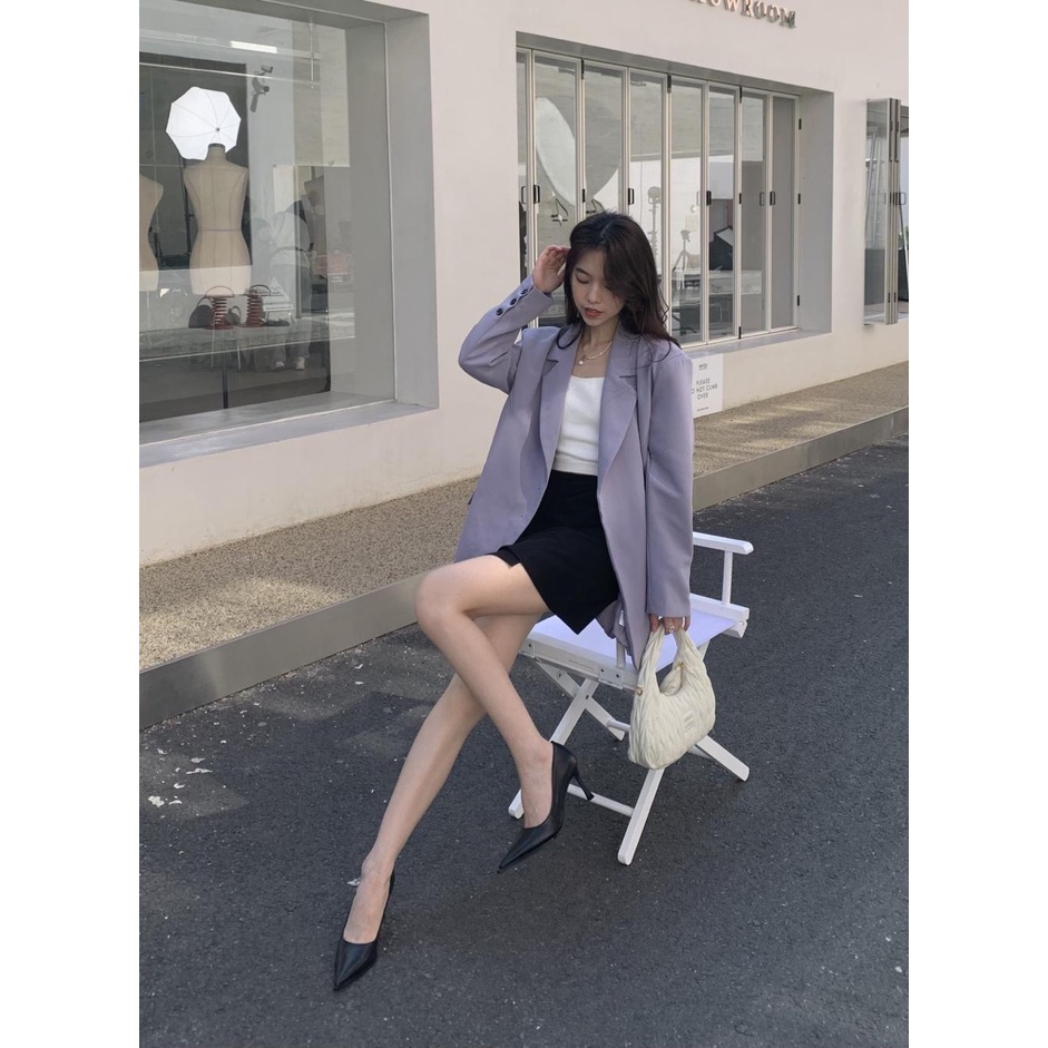 HÀNG MỚI VỀ -Giày cao gót cá tính Âu Mỹ-GIÀY CÓ VIỀN ĐEN GIỐNG ẢNH -8cm-THAO CLOVER