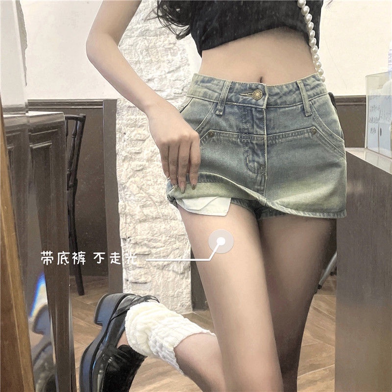 Chân váy denim JSC mini lưng cao phong cách cổ điển Mỹ thời trang mùa hè dành cho nữ