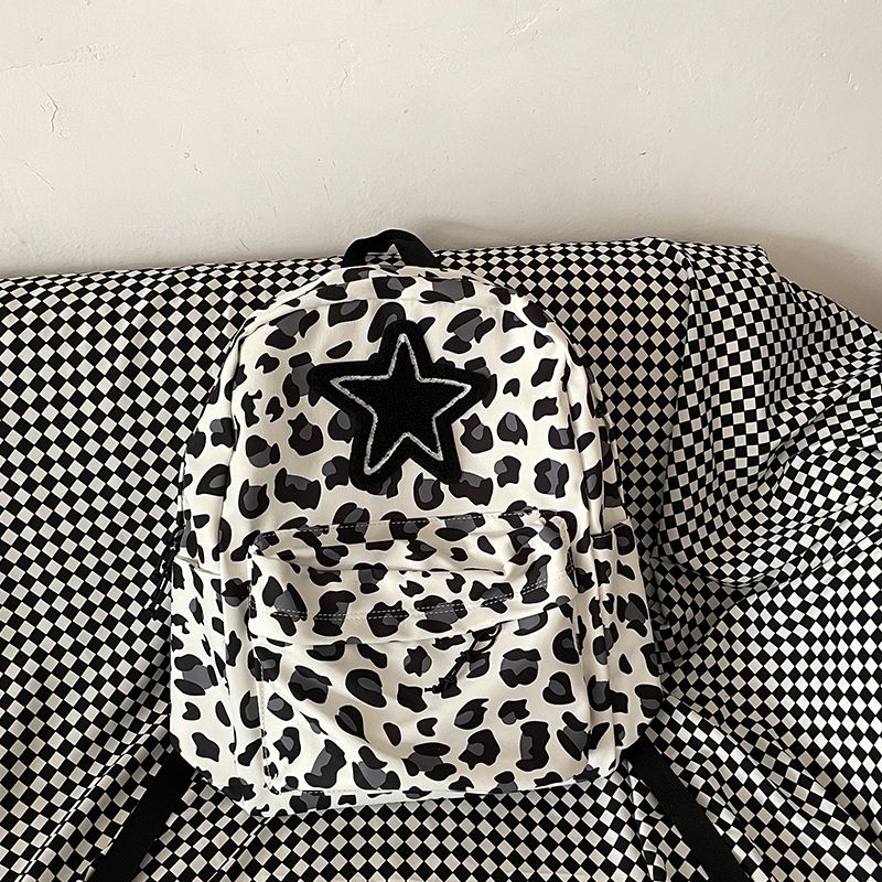 Ba Lô Đi Học Họa Tiết Da Báo Và Ngôi Sao Ngọt Ngào Chính Hãng Cho Nữ Sinh Trung Học