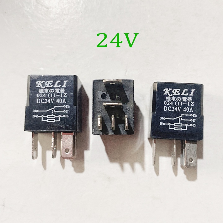 Rơ Le Điều Hòa Ô Tô 5 Chân 12V 40A hoặc 24V 40A Màu Đen