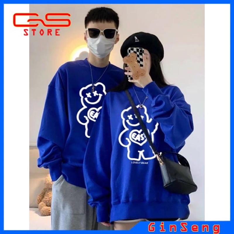 ÁO SWEATER CẶP NAM NỮ IN GẤU EASY SIZE 40-70KG