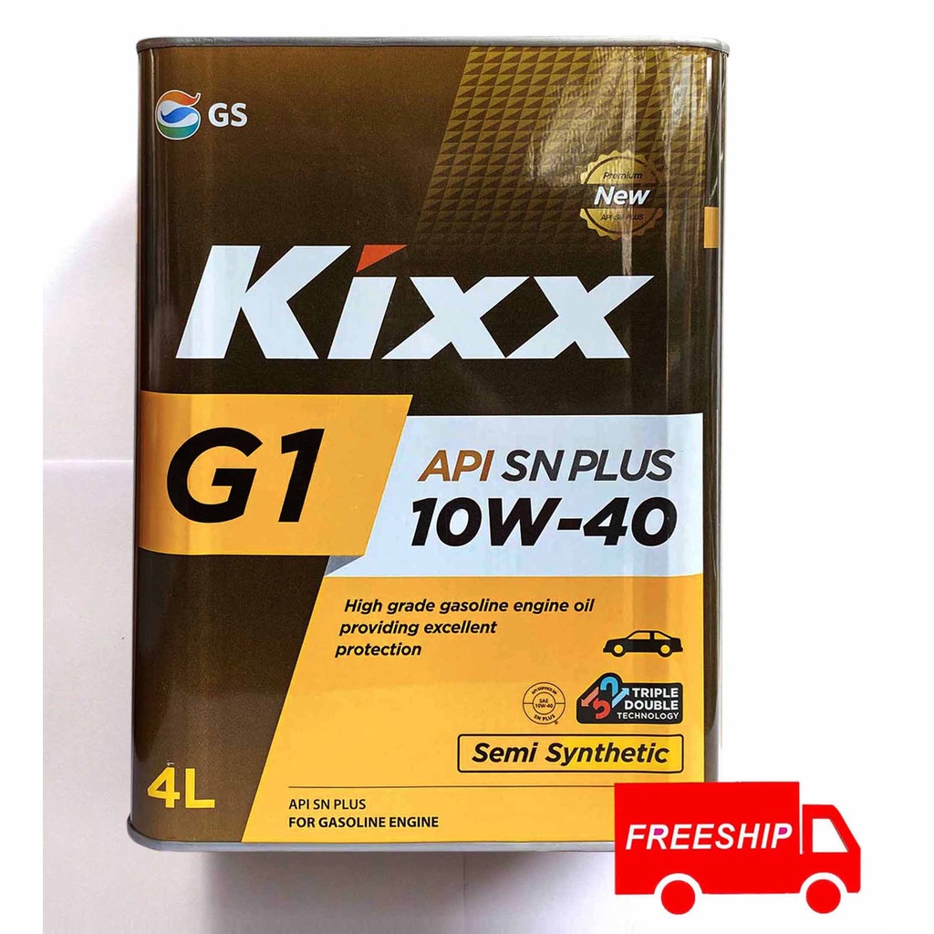 Nhớt Kixx G1 10W40 Cao Cấp Cho Xe Hơi Máy Xăng, Xe Tay Ga (can 4L)