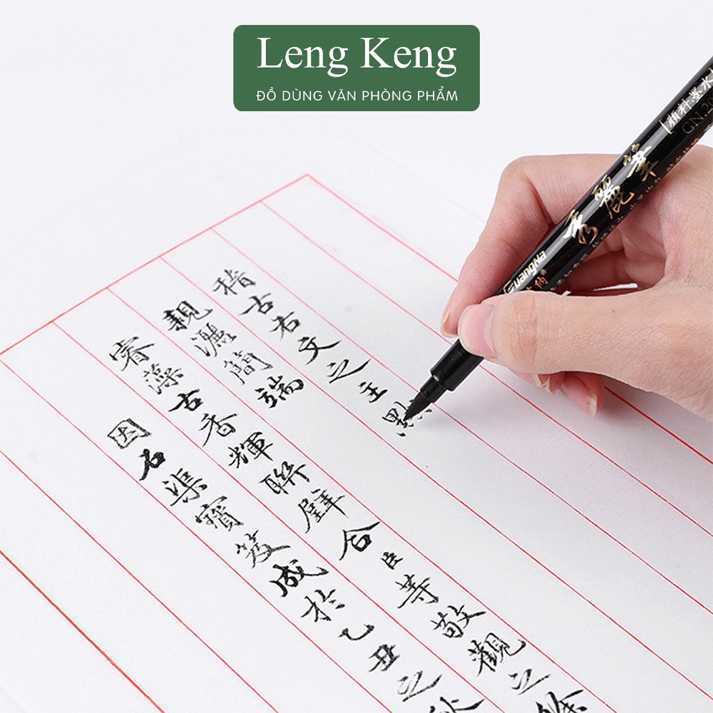 Bút viết thư pháp calligraphy văn phòng phẩm Leng Keng bút lông chotune có thể đổ mực B15