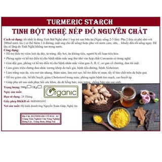 1kg tinh bột nghệ nếp đỏ, cam kết nguyên chất nhà làm