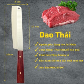 Dao thái chặt size nhỏ - thép nhật trắng không gỉ - chuôi gỗ