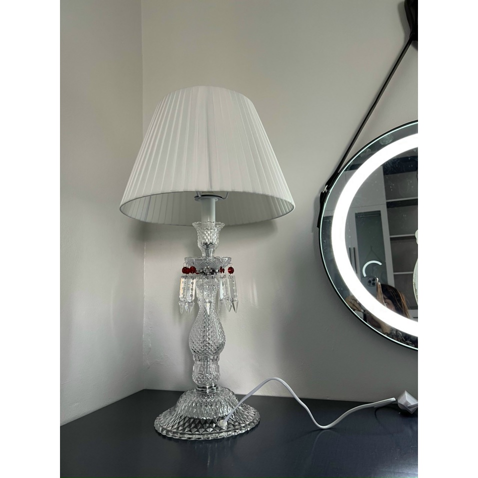 Đèn bàn phale trắng chao vải trang trí cao cấp deco phòng ngủ phòng khách phong cách sang trọng DHQ