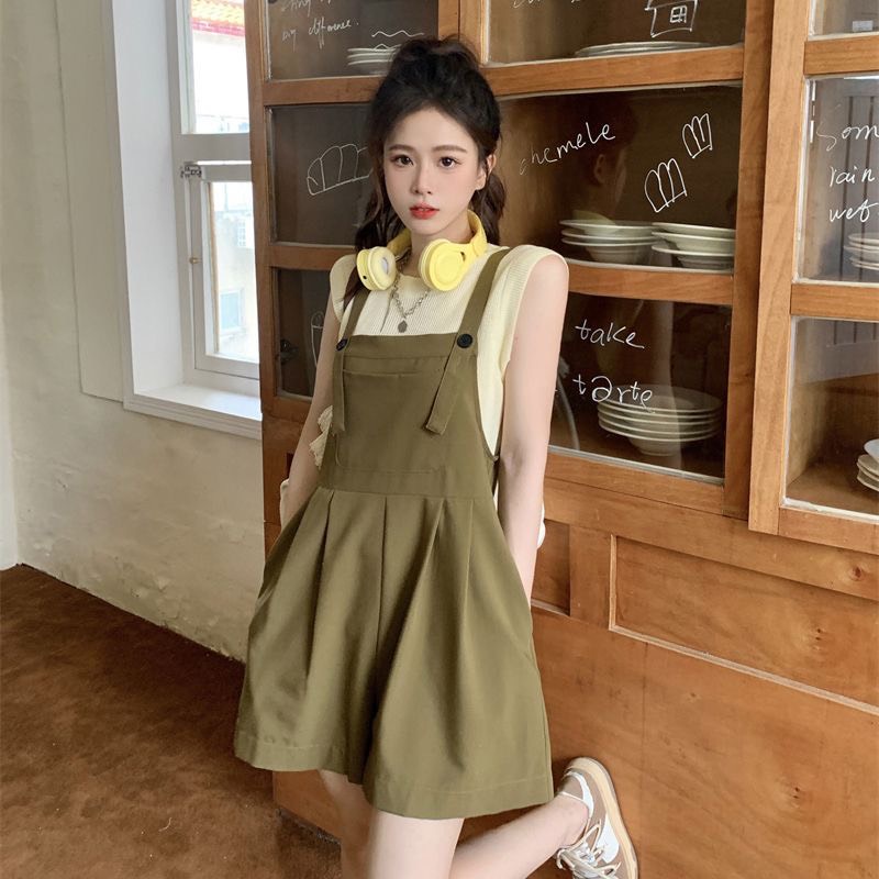 Quần yếm nữ chất thô hàn cao cấp, quần nữ phong cách dễ thương