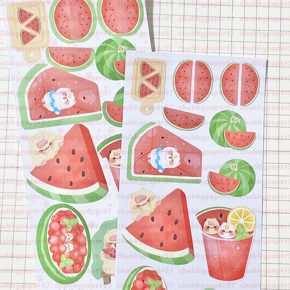 Sticker / hình dán DƯA HẤU | chubbypaper97