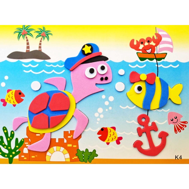 COMBO 10 tranh dán xốp 3D xé dán cho bé - Đồ chơi trí tuệ sáng tạo 18x13cm TÉPPI STORE