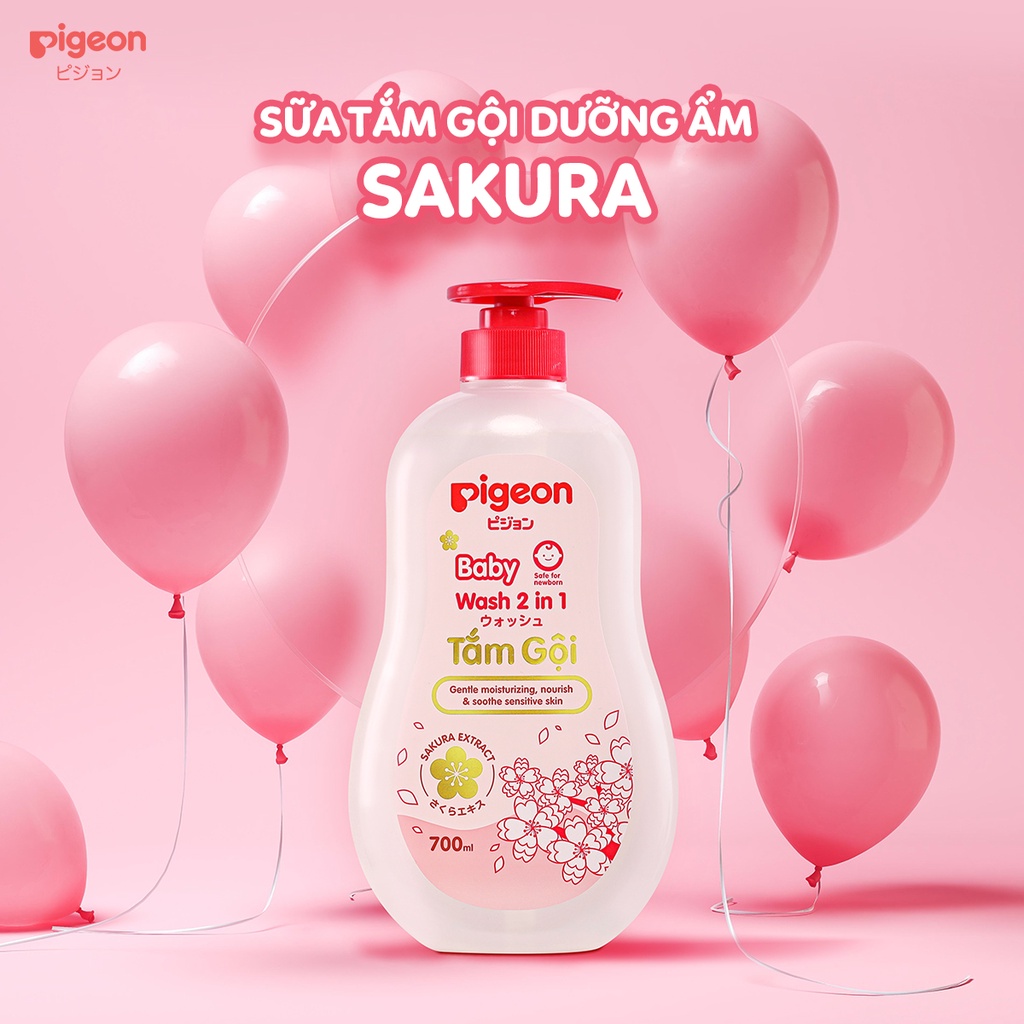 Tắm Gội Dịu Nhẹ 2in1 Sakura Pigeon 700ml (MẪU MỚI)