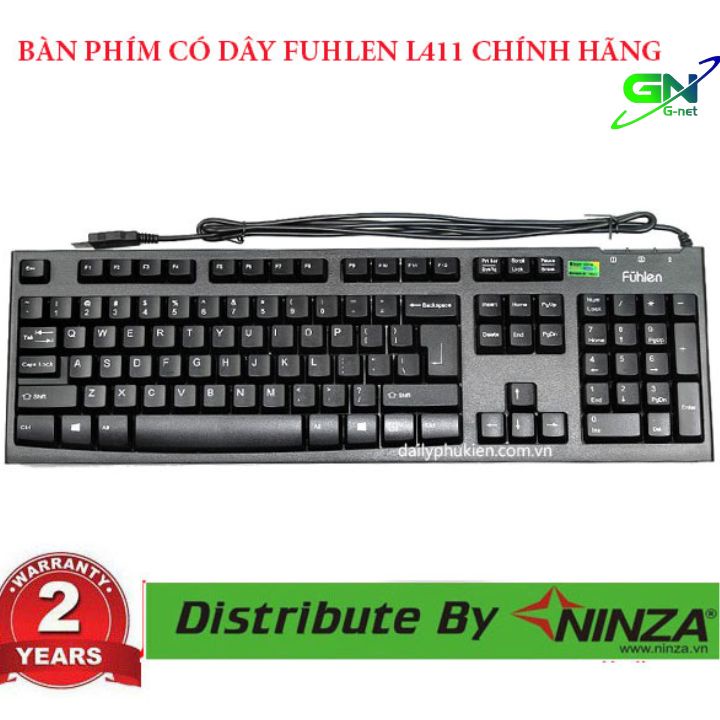 Giá siêu tốt Bàn phím Fuhlen L411 chính hãng tem ninza, phím văn phòng có dây Fuhlen L411