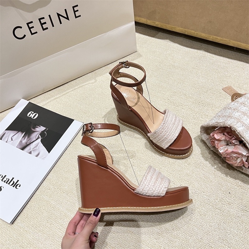 Sandal đế xuồng quai gai cao 10cm