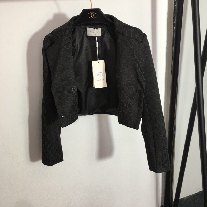 Áo khoác vest nữ dáng ngắn phong cách retro cao cấp GC Gucci 2023