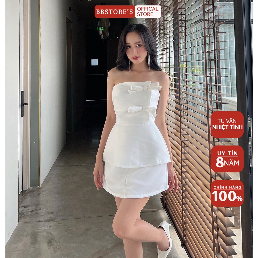 BBSTORE'S Áo Peplum Phối Nơ Dự Tiệc Sang Trọng -A1708