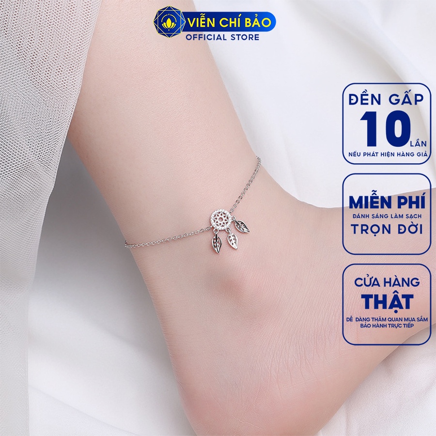 Lắc chân bạc nữ Dream Catcher đính đá xi kim chất liệu bạc 925 thời trang phụ kiện trang sức Viễn Chí Bảo L500101